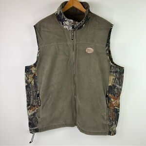 Sports Afield Men’s Gorpcore Camouflage Green Breakup Fleece Vest Size XL